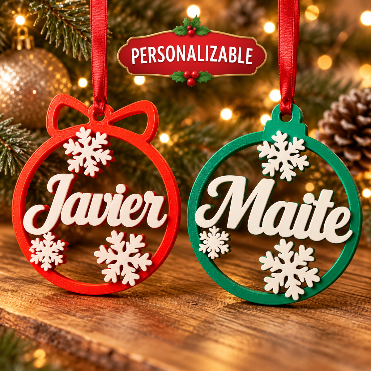 2 Esferas Navidad Personalizadas