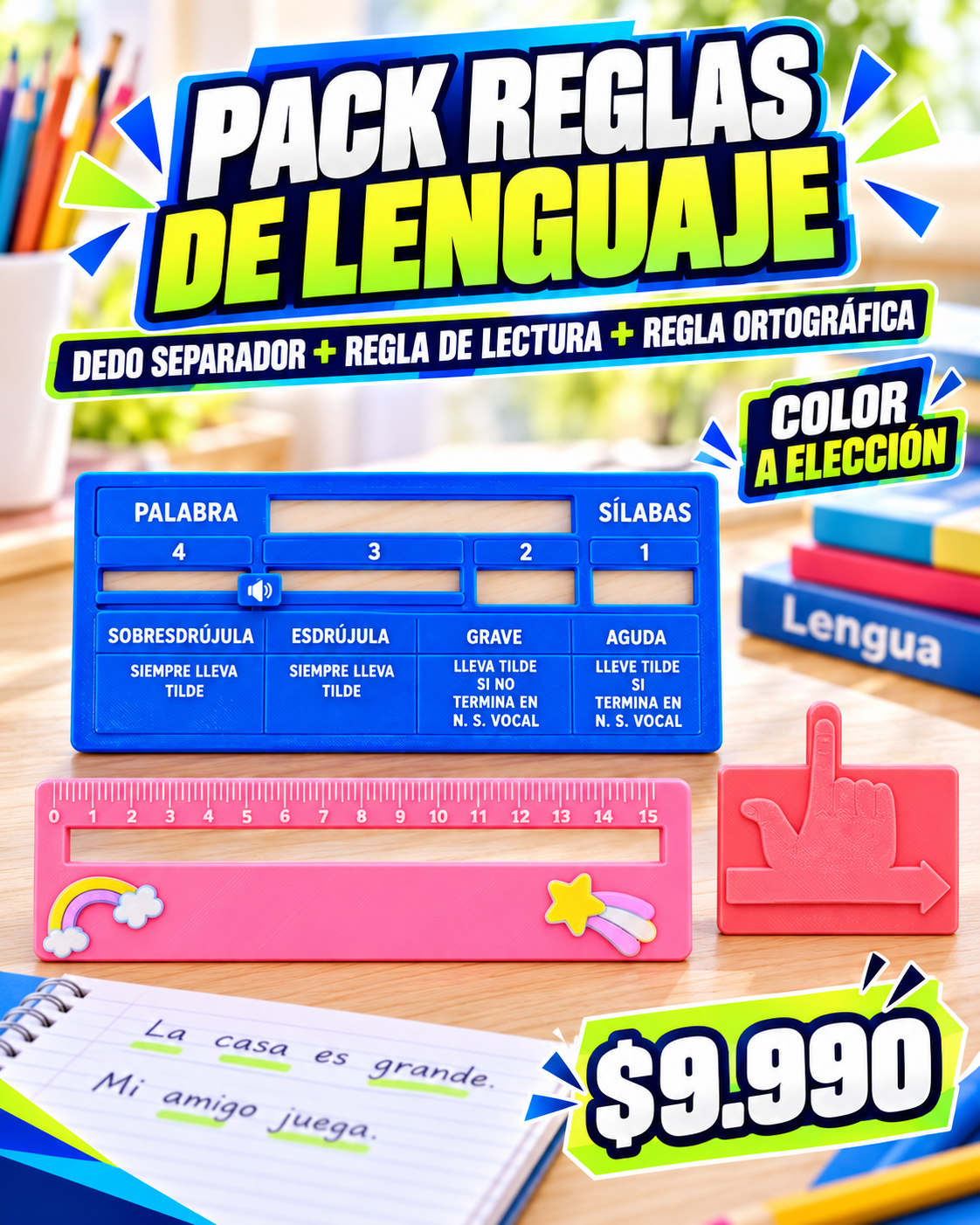 Pack Reglas apoyo lecto-escritura